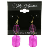 Mi Amore Drop-Dangle-Earrings Purple/Gold-Tone