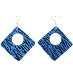 Mi Amore Striped Dangle-Earrings Blue & Black