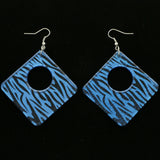 Mi Amore Striped Dangle-Earrings Blue & Black