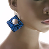 Mi Amore Striped Dangle-Earrings Blue & Black