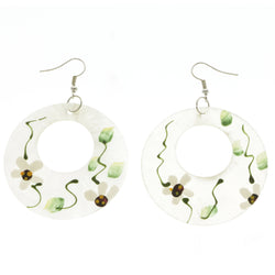 Mi Amore Flower Dangle-Earrings White/Green