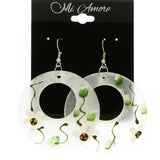 Mi Amore Flower Dangle-Earrings White/Green