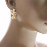 Mi Amore Dangle-Earrings Gold-Tone/Orange