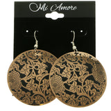 Mi Amore Flower Dangle-Earrings Gold-Tone & Black