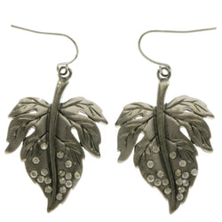 Mi Amore Leaf Dangle-Earrings Dark-Silver