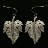 Mi Amore Leaf Dangle-Earrings Dark-Silver