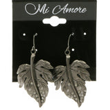 Mi Amore Leaf Dangle-Earrings Dark-Silver