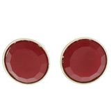 Mi Amore Post-Earrings Red/Silver-Tone