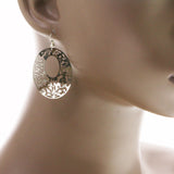 Mi Amore Flower Dangle-Earrings Silver-Tone