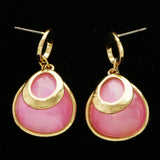 Mi Amore Dangle-Earrings Pink/Gold-Tone