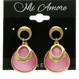 Mi Amore Dangle-Earrings Pink/Gold-Tone