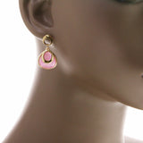 Mi Amore Dangle-Earrings Pink/Gold-Tone