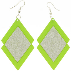 Mi Amore Dangle-Earrings Green/Silver-Tone