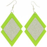 Mi Amore Dangle-Earrings Green/Silver-Tone