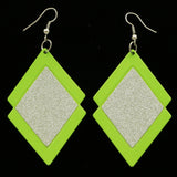 Mi Amore Dangle-Earrings Green/Silver-Tone