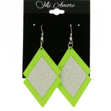 Mi Amore Dangle-Earrings Green/Silver-Tone