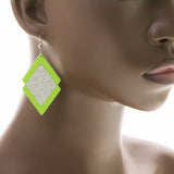 Mi Amore Dangle-Earrings Green/Silver-Tone