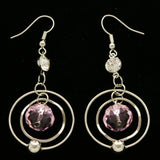 Mi Amore Drop-Dangle-Earrings Silver-Tone/Pink