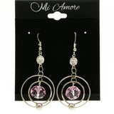 Mi Amore Drop-Dangle-Earrings Silver-Tone/Pink