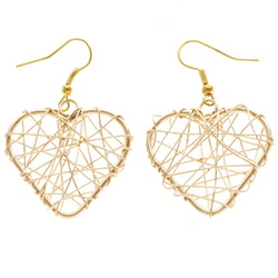 Mi Amore Heart Dangle-Earrings Copper-Tone/Gold-Tone