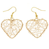 Mi Amore Heart Dangle-Earrings Copper-Tone/Gold-Tone