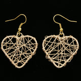 Mi Amore Heart Dangle-Earrings Copper-Tone/Gold-Tone