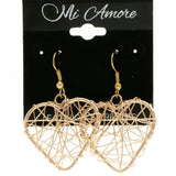 Mi Amore Heart Dangle-Earrings Copper-Tone/Gold-Tone