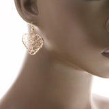 Mi Amore Heart Dangle-Earrings Copper-Tone/Gold-Tone