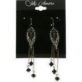 Mi Amore Drop-Dangle-Earrings Black/Dark-Silver