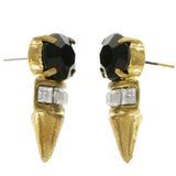 Mi Amore Post-Earrings Gold-Tone & Black