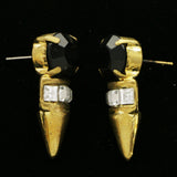 Mi Amore Post-Earrings Gold-Tone & Black