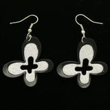 Mi Amore Dangle-Earrings Black/Silver-Tone