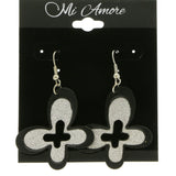 Mi Amore Dangle-Earrings Black/Silver-Tone