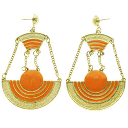 Mi Amore Drop-Dangle-Earrings Orange/Gold-Tone