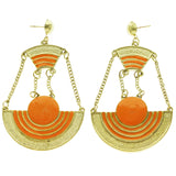 Mi Amore Drop-Dangle-Earrings Orange/Gold-Tone