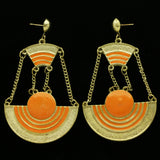 Mi Amore Drop-Dangle-Earrings Orange/Gold-Tone