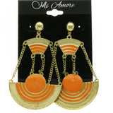 Mi Amore Drop-Dangle-Earrings Orange/Gold-Tone