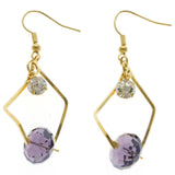 Mi Amore Drop-Dangle-Earrings Gold-Tone & Purple