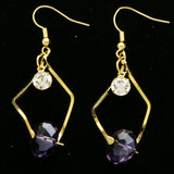 Mi Amore Drop-Dangle-Earrings Gold-Tone & Purple