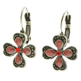 Mi Amore Clover Dangle-Earrings Red/Dark-Silver