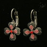 Mi Amore Clover Dangle-Earrings Red/Dark-Silver