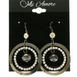 Mi Amore Drop-Dangle-Earrings Dark-Silver/Black