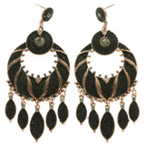 Mi Amore Drop-Dangle-Earrings Black/Copper-Tone