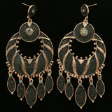 Mi Amore Drop-Dangle-Earrings Black/Copper-Tone