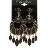 Mi Amore Drop-Dangle-Earrings Black/Copper-Tone