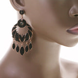 Mi Amore Drop-Dangle-Earrings Black/Copper-Tone