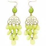 Mi Amore Drop-Dangle-Earrings Green/Gold-Tone