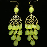 Mi Amore Drop-Dangle-Earrings Green/Gold-Tone