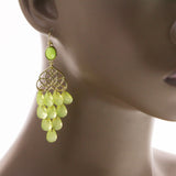 Mi Amore Drop-Dangle-Earrings Green/Gold-Tone