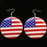 Mi Amore American Flag Dangle-Earrings Red/Blue